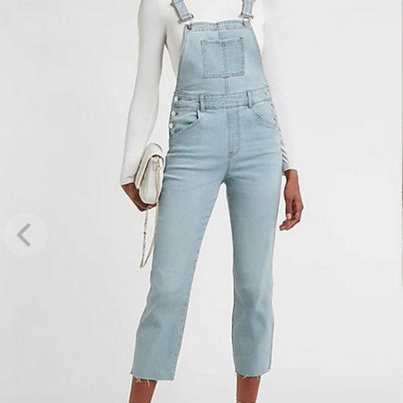 Light Wash Straight Jean Overalls